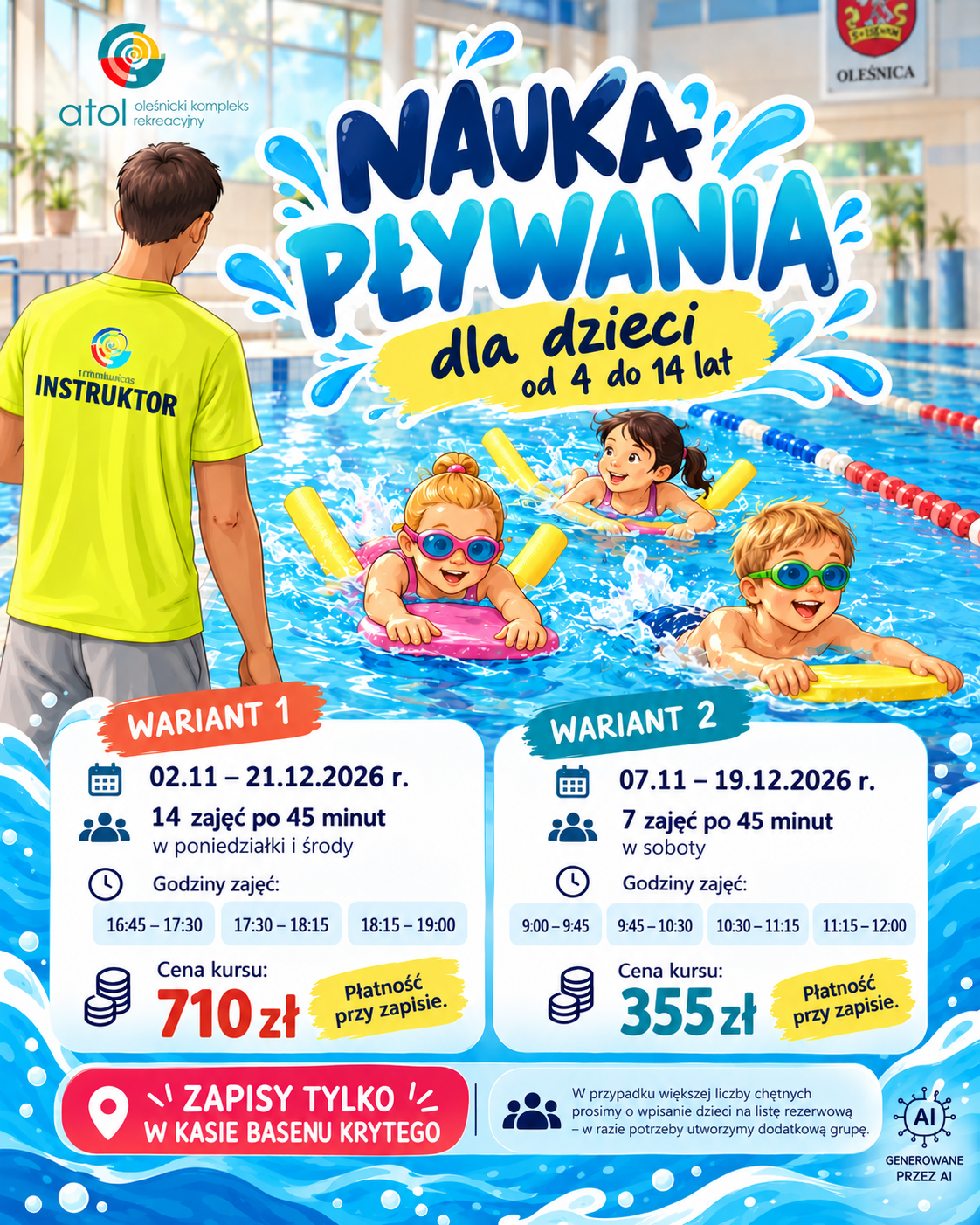 Plakat nauka pływania 